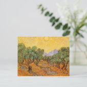 Vincent van Gogh - Olive Trees, Yellow Sky en Sun Briefkaart (Staand voorkant)
