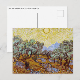 Vincent van Gogh - Olive Trees, Yellow Sky en Sun Briefkaart