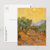 Vincent van Gogh - Olive Trees, Yellow Sky en Sun Briefkaart (Voorkant / Achterkant)
