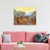 Vincent van Gogh - Olive Trees, Yellow Sky en Sun Canvas Afdruk (Insitu (Woonkamer))