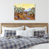 Vincent van Gogh - Olive Trees, Yellow Sky en Sun Canvas Afdruk (Insitu (Slaapkamer))