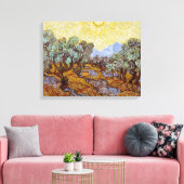 Vincent van Gogh - Olive Trees, Yellow Sky en Sun Canvas Afdruk (Insitu (Woonkamer))
