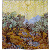 Vincent van Gogh - Olive Trees, Yellow Sky en Sun Douchegordijn (Voorkant)