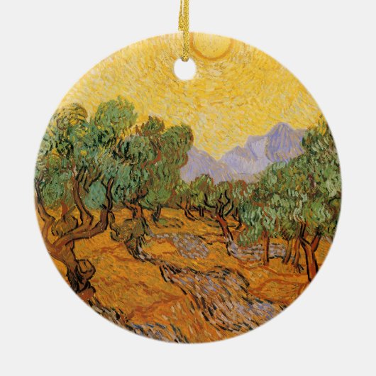 Vincent van Gogh - Olive Trees, Yellow Sky en Sun Keramisch Ornament (Achterkant)
