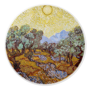 Vincent van Gogh - Olive Trees, Yellow Sky en Sun Keramische Knop