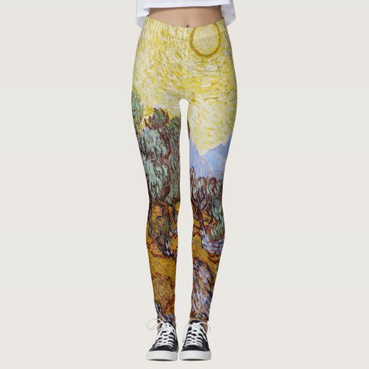 Vincent van Gogh - Olive Trees, Yellow Sky en Sun Leggings (Voorkant)