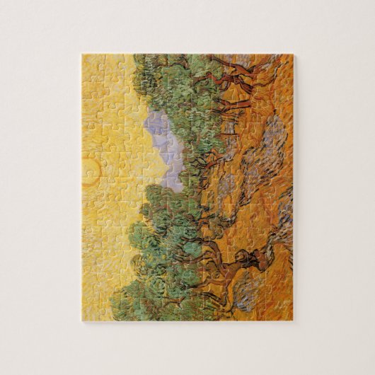 Vincent van Gogh - Olive Trees, Yellow Sky en Sun Legpuzzel (Verticaal)