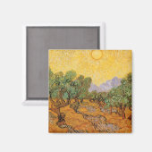 Vincent van Gogh - Olive Trees, Yellow Sky en Sun Magneet (Voorkant / Achterkant)