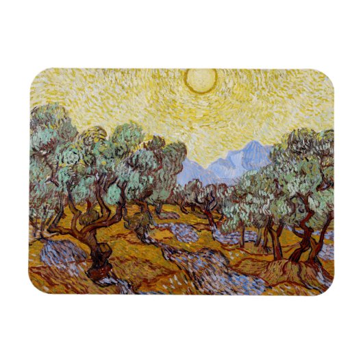 Vincent van Gogh - Olive Trees, Yellow Sky en Sun Magneet (Horizontaal)