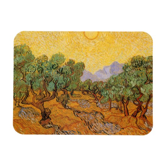 Vincent van Gogh - Olive Trees, Yellow Sky en Sun Magneet (Horizontaal)