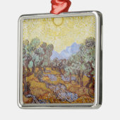 Vincent van Gogh - Olive Trees, Yellow Sky en Sun Metalen Ornament (Links)