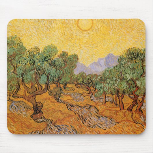 Vincent van Gogh - Olive Trees, Yellow Sky en Sun Muismat (Voorkant)