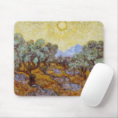 Vincent van Gogh - Olive Trees, Yellow Sky en Sun Muismat (Met muis)