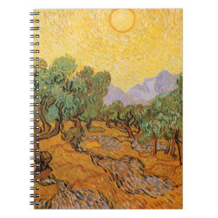 Vincent van Gogh - Olive Trees, Yellow Sky en Sun Notitieboek