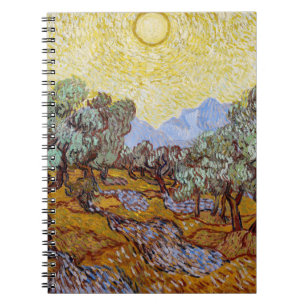 Vincent van Gogh - Olive Trees, Yellow Sky en Sun Notitieboek