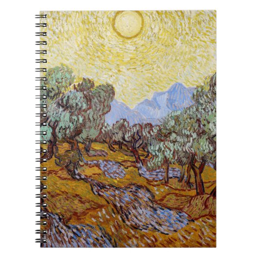 Vincent van Gogh - Olive Trees, Yellow Sky en Sun Notitieboek (Voorkant)
