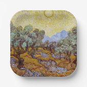 Vincent van Gogh - Olive Trees, Yellow Sky en Sun Papieren Bordje (Voorkant)