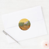 Vincent van Gogh - Olive Trees, Yellow Sky en Sun Ronde Sticker (Envelop)