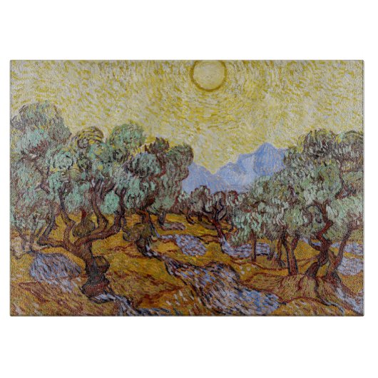 Vincent van Gogh - Olive Trees, Yellow Sky en Sun Snijplank (Voorkant)