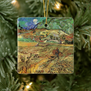 Vincent van Gogh - Omheind korenveld met boer Keramisch Ornament