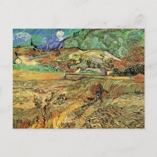 Vincent van Gogh - Omheind tarweveld als boer Briefkaart (Voorkant)