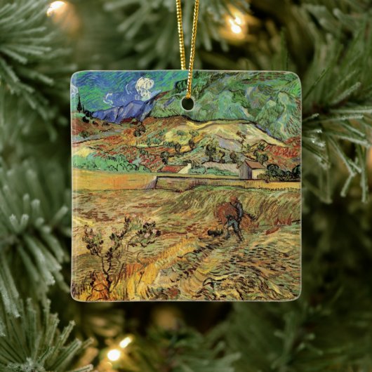 Vincent van Gogh - Omheind tarweveld als boer Keramisch Ornament (Boom)