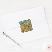 Vincent van Gogh - Omheind tarweveld als boer Vierkante Sticker (Envelop)