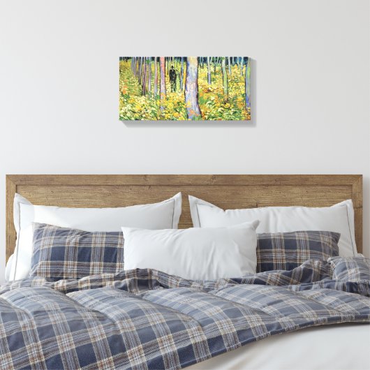 Vincent van Gogh - ondergroei met twee cijfers Canvas Afdruk (Insitu (Slaapkamer))