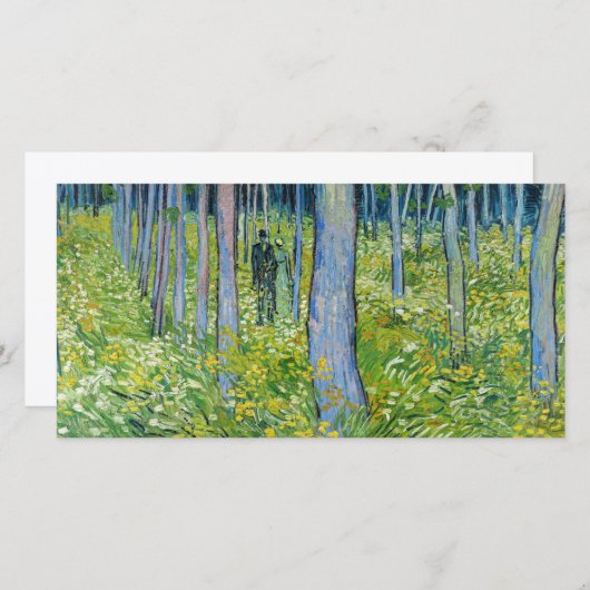 Vincent van Gogh - Ondergroei met twee figuren Bedankkaart (Voorkant / Achterkant)