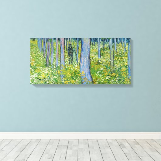 Vincent van Gogh - Ondergroei met twee figuren Canvas Afdruk (Insitu (Houten vloer))