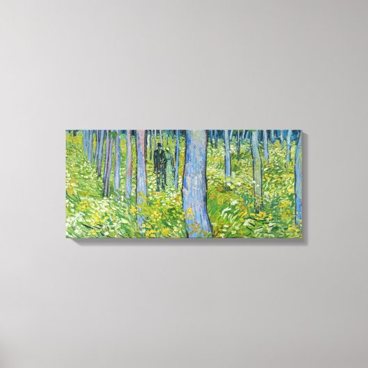Vincent van Gogh - Ondergroei met twee figuren Canvas Afdruk (Voorkant)