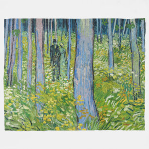 Vincent van Gogh - Ondergroei met twee figuren Fleece Deken