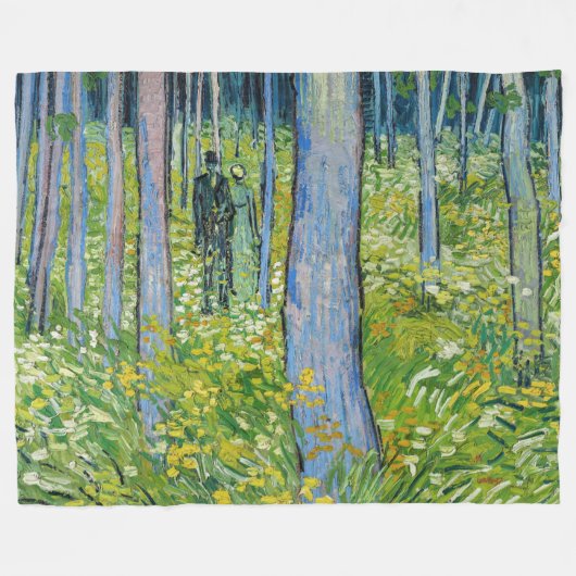 Vincent van Gogh - Ondergroei met twee figuren Fleece Deken (Voorkant (Horizontaal))
