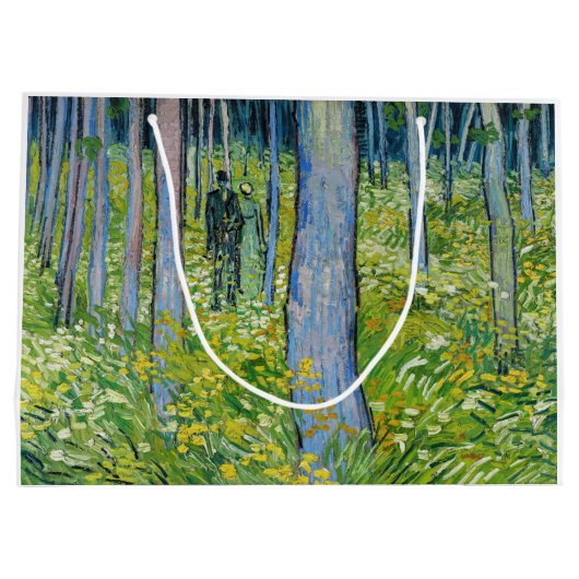 Vincent van Gogh - Ondergroei met twee figuren Groot Cadeauzakje (Achterkant)
