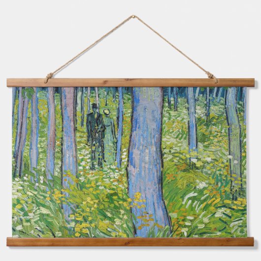 Vincent van Gogh - Ondergroei met twee figuren Hangend Wandkleed (Voorkant)