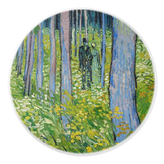 Vincent van Gogh - Ondergroei met twee figuren Keramische Knop (Voorkant)