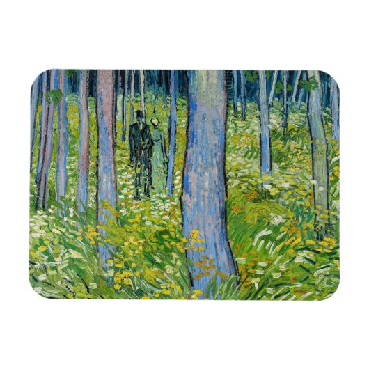 Vincent van Gogh - Ondergroei met twee figuren Magneet (Horizontaal)