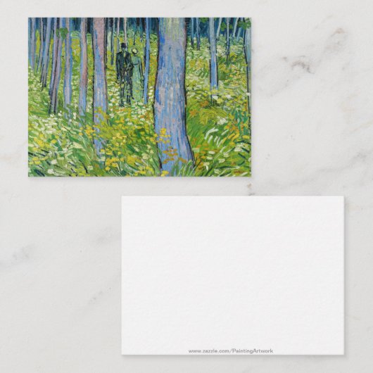 Vincent van Gogh - Ondergroei met twee figuren Notitiekaartje (Voorkant / Achterkant)