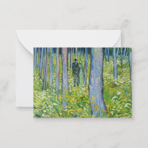 Vincent van Gogh - Ondergroei met twee figuren Notitiekaartje