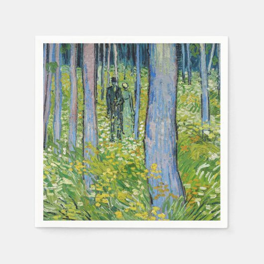 Vincent van Gogh - Ondergroei met twee figuren Servet (Voorkant)