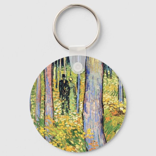 Vincent Van Gogh - Ondergroei met twee figuren Sleutelhanger (Voorkant)