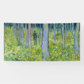 Vincent van Gogh - Ondergroei met twee figuren Spandoek (Horizontaal)
