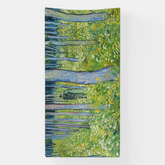 Vincent van Gogh - Ondergroei met twee figuren Spandoek (Verticaal)