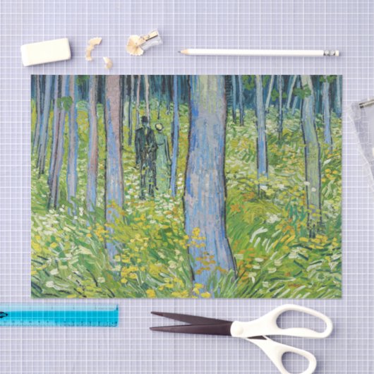 Vincent van Gogh - Ondergroei met twee figuren Tissuepapier (Craft)