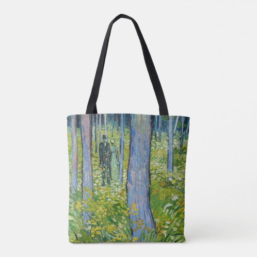 Vincent van Gogh - Ondergroei met twee figuren Tote Bag (Achterkant)