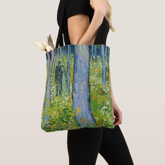 Vincent van Gogh - Ondergroei met twee figuren Tote Bag (Dichtbij)