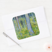 Vincent van Gogh - Ondergroei met twee figuren Vierkante Sticker (Envelop)