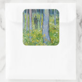 Vincent van Gogh - Ondergroei met twee figuren Vierkante Sticker (Tas)