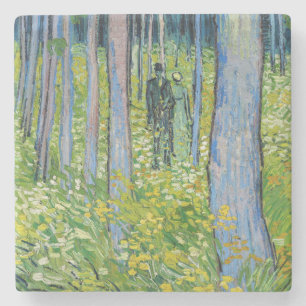 Vincent van Gogh - Ondergroei met Twee Personen Stenen Onderzetter