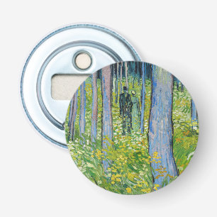 Vincent van Gogh - Ondergroeiing met twee figuren Button Flesopener